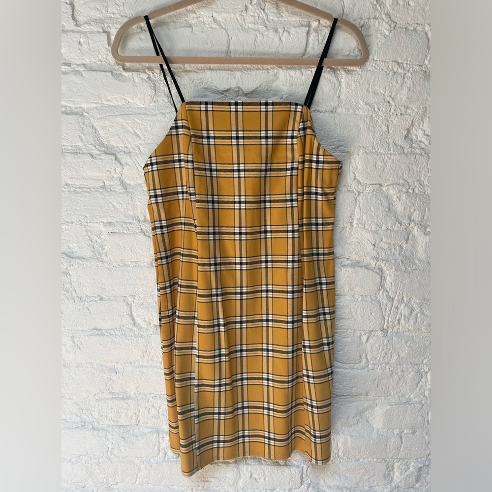 Yellow plaid “clueless” dress small urban outfitters